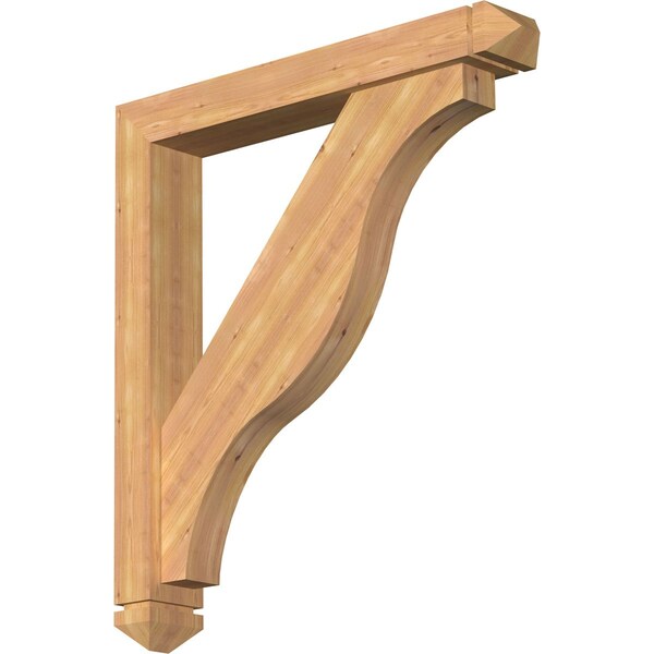 Ekena Millwork Funston Arts and Crafts Smooth Bracket w/ Offset Brace, Western Red Cedar, 5 1/2"W x 36"D x 40"H BKT0604X36X40FST03SWR - main